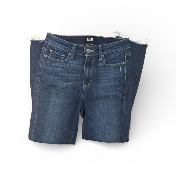 PAIGE Women's Dark Blue Hoxton Ankle Jeans - Picture 2 of 14